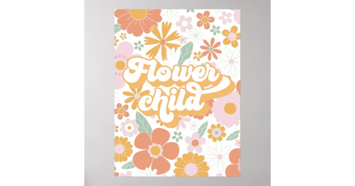 Retro Flower Child floral Poster Zazzle