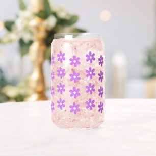 Retro Flower Daisy Birthday Bridal Shower Gifts Can Glass