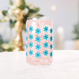 Retro Flower Daisy Birthday Bridal Shower Gifts Can Glass
