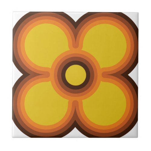 retro flower design tile