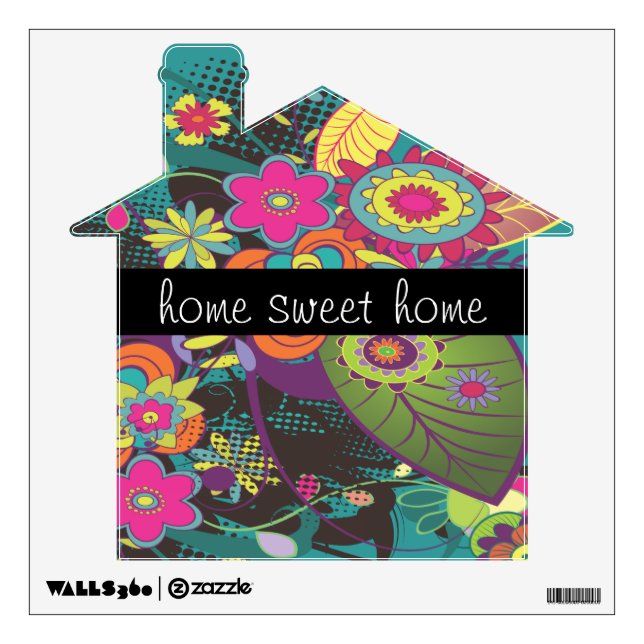 retro flower funk vector design wall decal (Front)