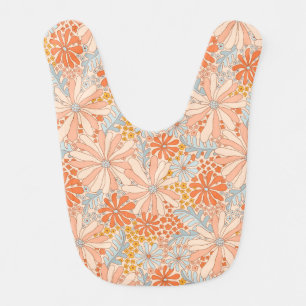 Retro Flower Garden Pattern Baby Bib