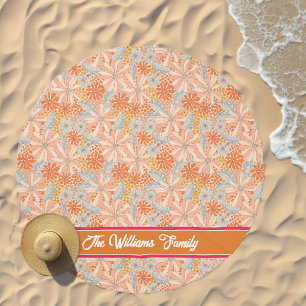Retro Flower Garden Pattern Beach Towel