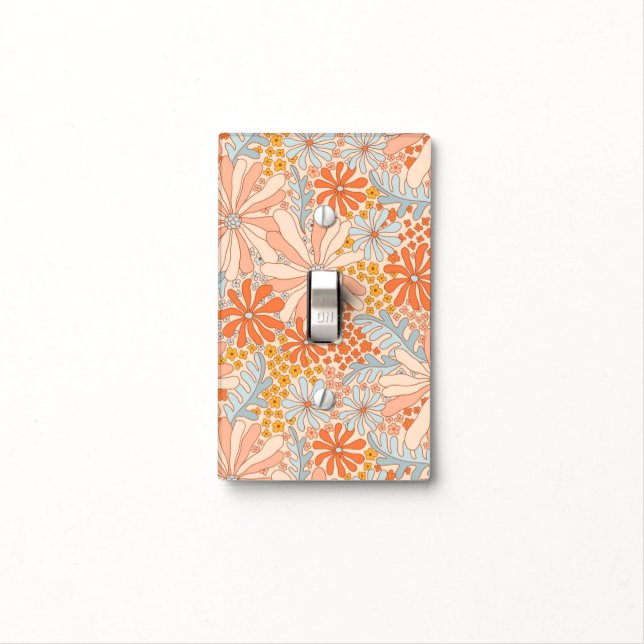 Retro Flower Garden Pattern Light Switch Cover (In Situ)