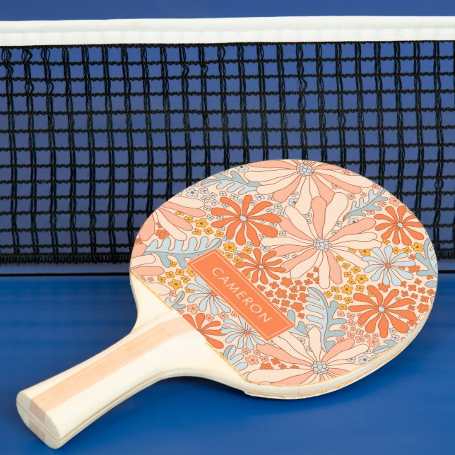 Retro Flower Garden Pattern Ping Pong Paddle (Insitu)