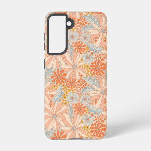 Retro Flower Garden Pattern Samsung Galaxy S21 Case