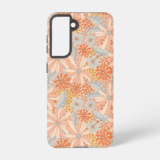 Retro Flower Garden Pattern Samsung Galaxy Case (Back)