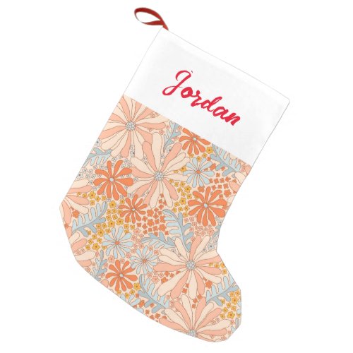 Retro Flower Garden Pattern Small Christmas Stocking