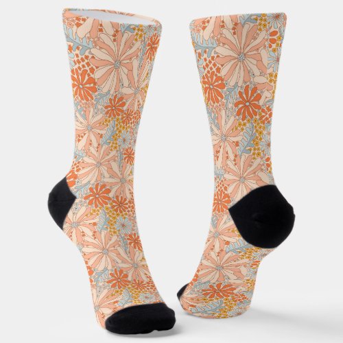Retro Flower Garden Pattern Socks