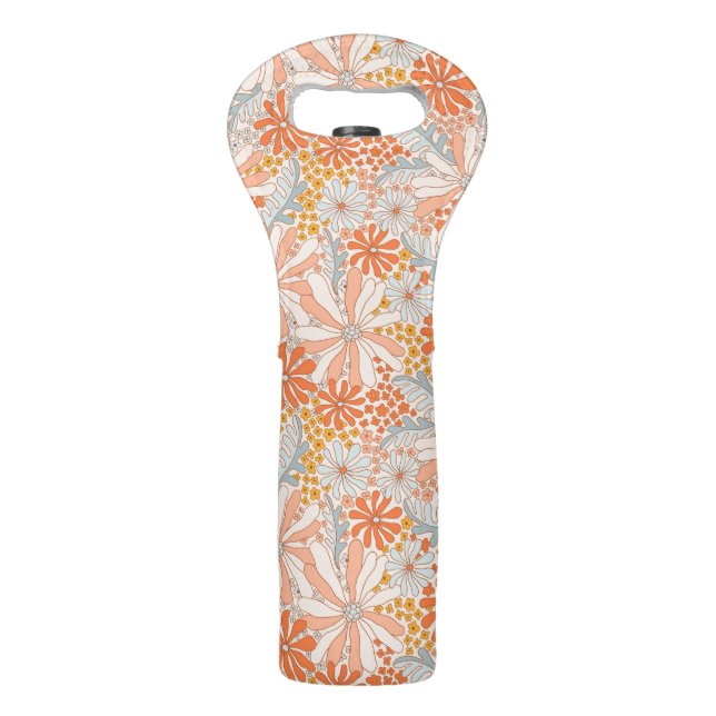 Retro Flower Garden Pattern Wine Bag (Front)
