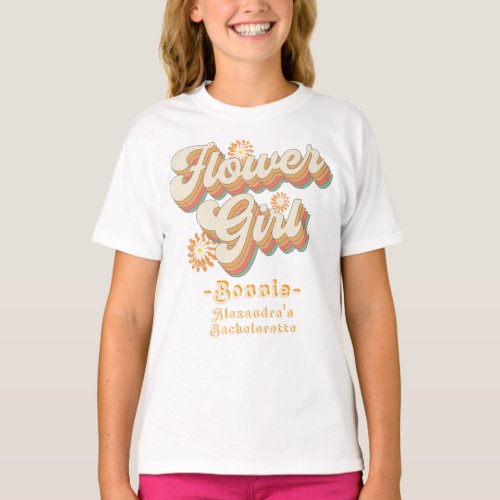 Retro Flower Girl 60s 70s Disco Bachelorette T_Shirt