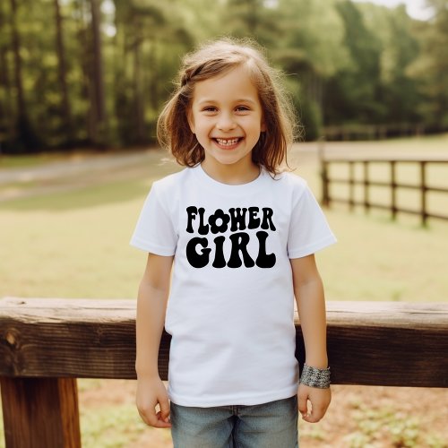 Retro Flower Girl Junior Bridal Party Proposal Toddler T_shirt