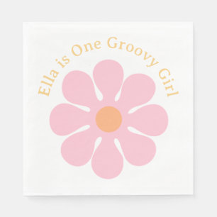 Retro Flower Groovy Hippie 60s Birthday Napkins
