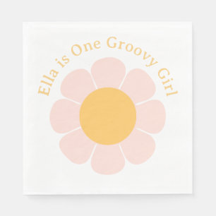 Retro Flower Groovy Hippie 60s Birthday Napkins