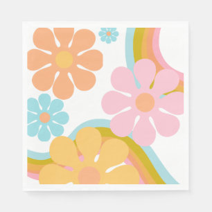 Retro Flower Groovy Hippie 60s Birthday Napkins