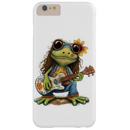 Retro Flower Hippie Frog Wear Glass Play Piano on  Barely There iPhone 6 Plus Case