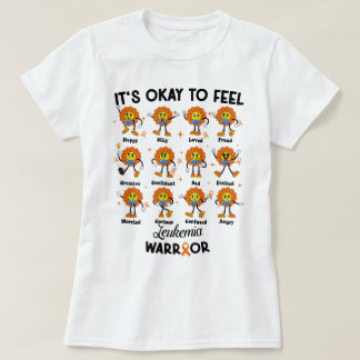 Retro Flower It's Okay To Feel Leukemia Warrior T-Shirt
