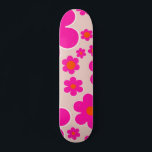 Retro Flower Market Florence Abstract Pink Floral Skateboard<br><div class="desc">Flower Market Stockholm: abstract floral art – retro flowers print – beige,  pink and orange.</div>
