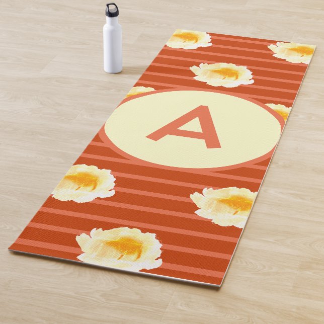 Retro Flower Monogram Yoga Mat (In Situ)