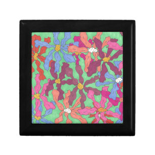 Retro Flower Pattern Boho Design Jewelry Box