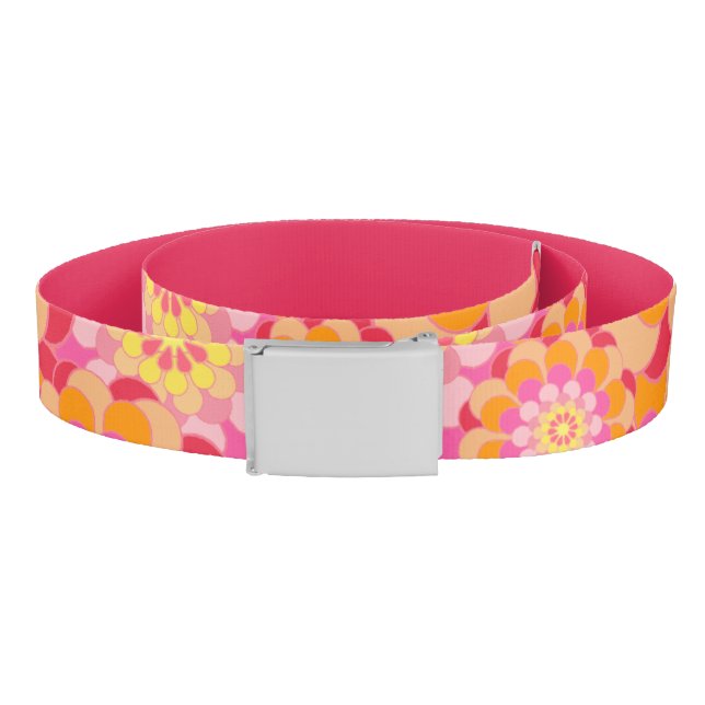 Retro Flower Pattern in Pink and Orange Belt (Coil)