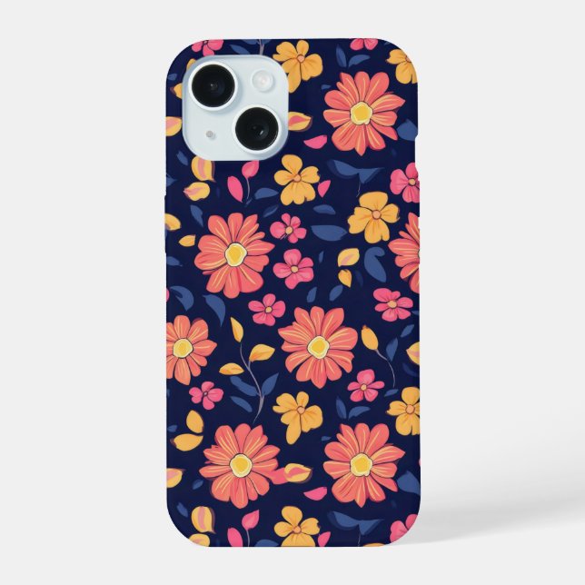 Retro Flower Pattern Iphone Case (Back)