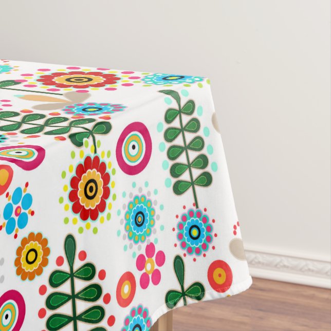 Retro, flower pattern tablecloth (In Situ)