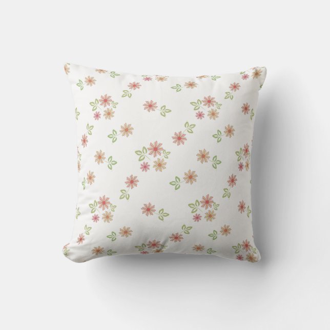 Retro flower pattern. throw pillow (Front)