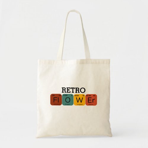 Retro Flower Periodic Table Tote Bag