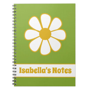 Retro Flower Personalized Notebook
