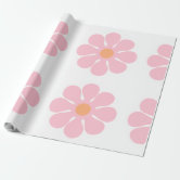 Groovy Pink Flower Wrapping Paper by Simple Decor