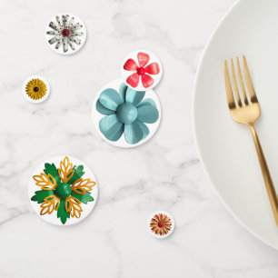 Retro Flower Pins - Floral Spring Summer Garden Confetti