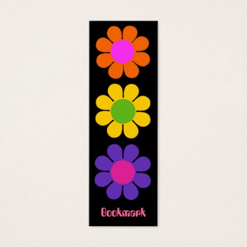 Retro Flower Power Bookmark Business Card Template