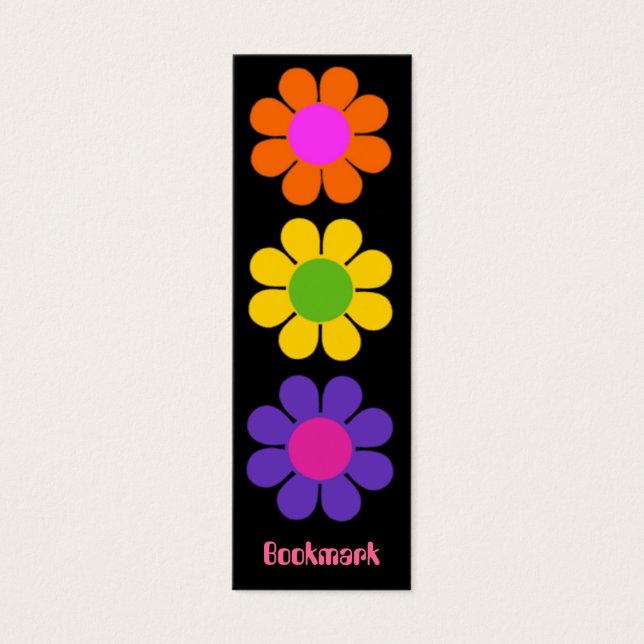 Retro Flower Power Bookmark (Front)