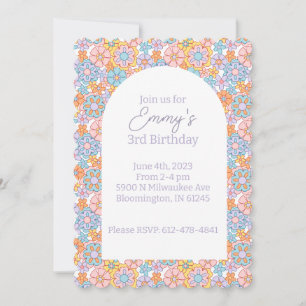 Retro Flower Power Groovy Invitation