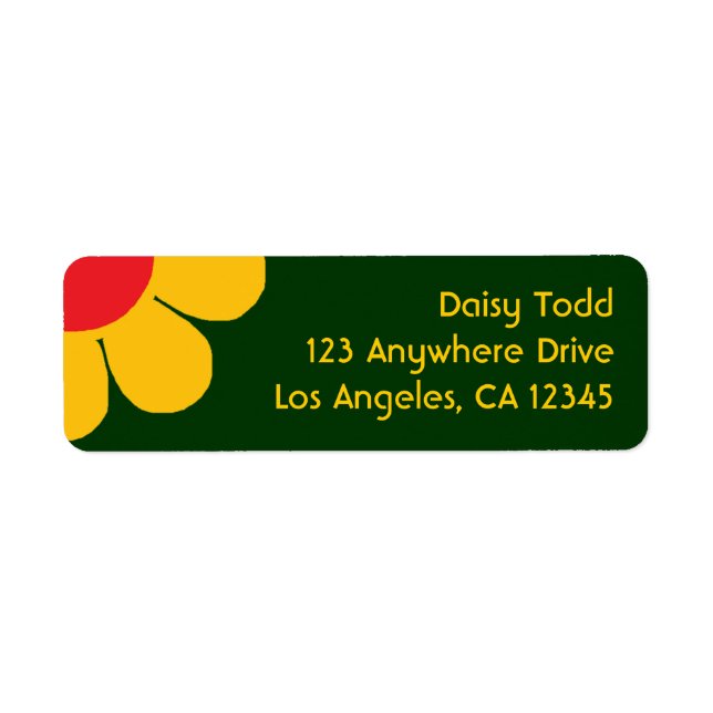 Retro Flower Power Label (Front)