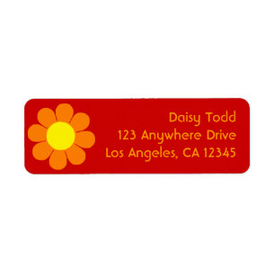Retro Flower Power Label