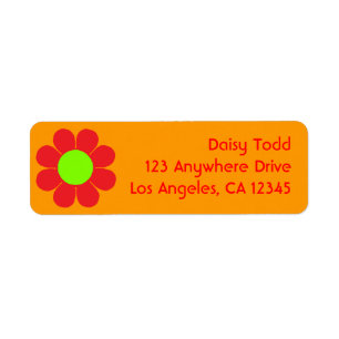 Retro Flower Power Label
