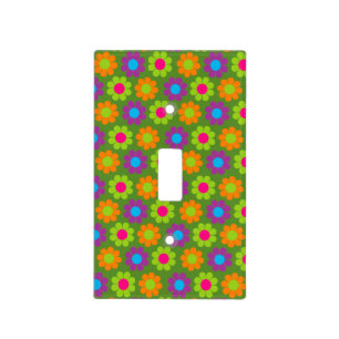 Retro Flower Power Light Switch Cover
