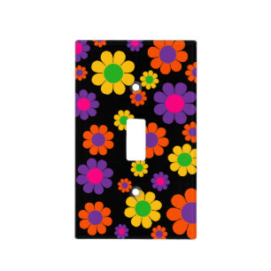 Retro Flower Power Light Switch Cover