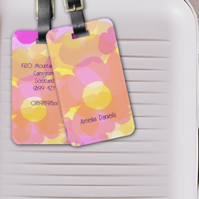 Retro Flower Power  Luggage Tag (Creator Uploaded)