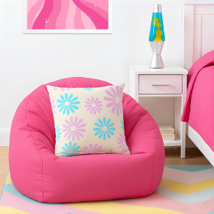 Retro Flower Power Throw Pillow