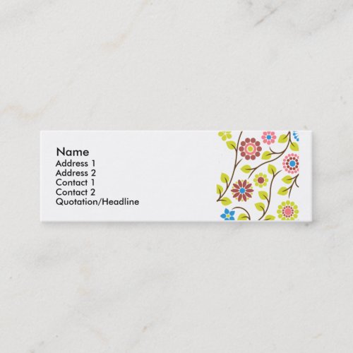 Retro Flower Profile Card Business Cards