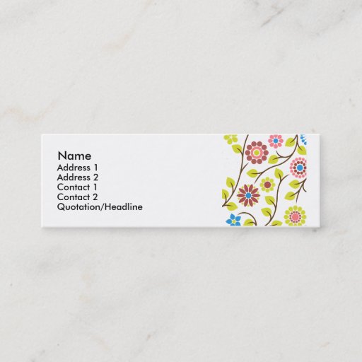 Customizable Retro Flower Profile Card Business Cards