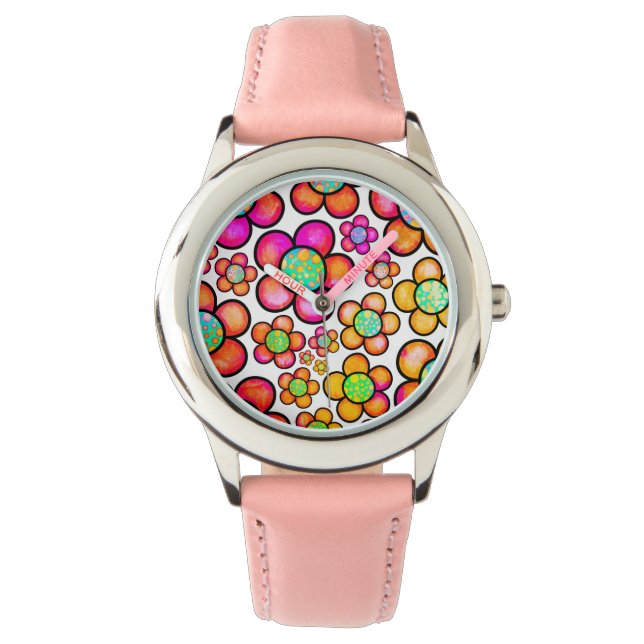Retro flower rainbow watch (Front)