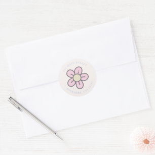 Retro Flower return address label
