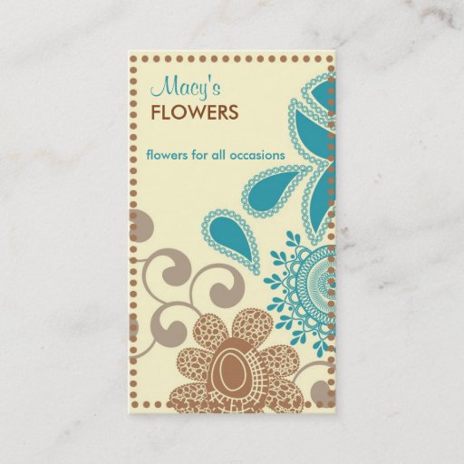 Customizable Retro Flower Shop Business Cards