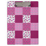 Retro flower skull polka dot clipboard