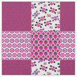 Retro flower skull polka dot fabric