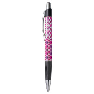 Retro flower skull polka dot pen